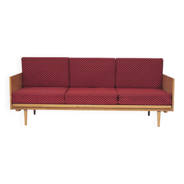 Banquette dépliante Canapé Daybed
tissu rouge noir Libena Ex
Teh