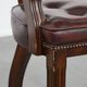 Dark brown cowhide Chesterfield dining/side/desk chair in English style