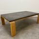Brutalist coffee table, chalet-style slate stone