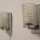Wall lamps in worked glass and chromed metal, Italy 70's