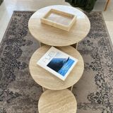 Trio of Nesting Coffee Tables x 100% Roman Travertine