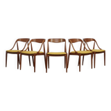 Ensemble de 5 chaises de salle à manger Johannes Andersen avec tissu neuf