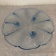 Blue transparent glass pie dish on vintage stand