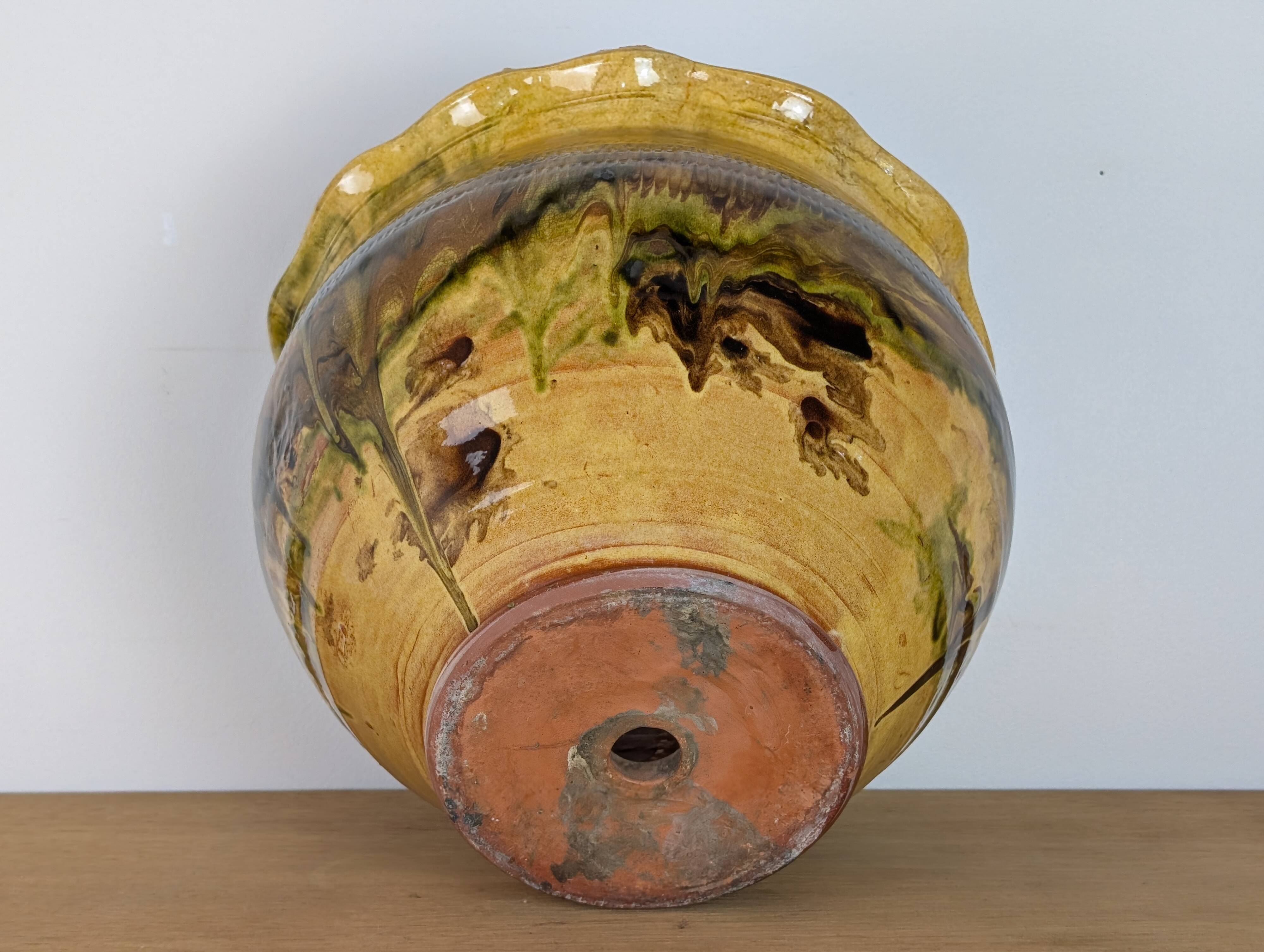 Glazed earthenware planter