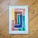 Vintage rectangular ceramic geometric aperitif plate - 1950s