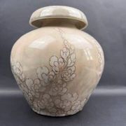 Tharaud Limoges vase with gilded floral decoration and enamelled porcelain – H 26 cm