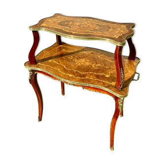 Table à thé en marqueterie Style Louis XV
