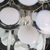 Large 36 Murano Glass White Disc Chandelier by Vistosi, 1970s