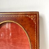Cadre cuir ancien avec dorure dimensions du cadre 18 cm x 14 cm