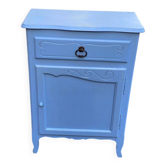 Vintage Louis XV style commode in grey-blue wood.