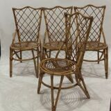 Set of 4 rattan chairs from the 60s