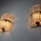 Pair of wall lamps by Kaiser Leuchten, frosted glass, Germany, 1960