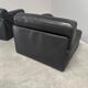 Vintage black leather sofa / daybed, 1970s