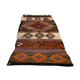 Vintage Turkish Mini Kilim 110x65 cm Shabby Small Kelim Rug Brown Beige Red