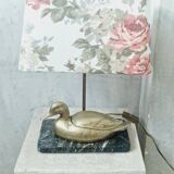 Vintage gold brass duck lamp