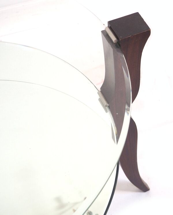 Table verre et miroir art déco