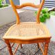 Set of 4 dining room chairs in solid birch wood and cannage; louis philippe style, very b