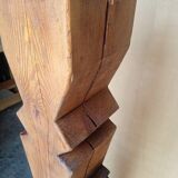 Brutalist ethnic sculpture / Totem, solid wood on base