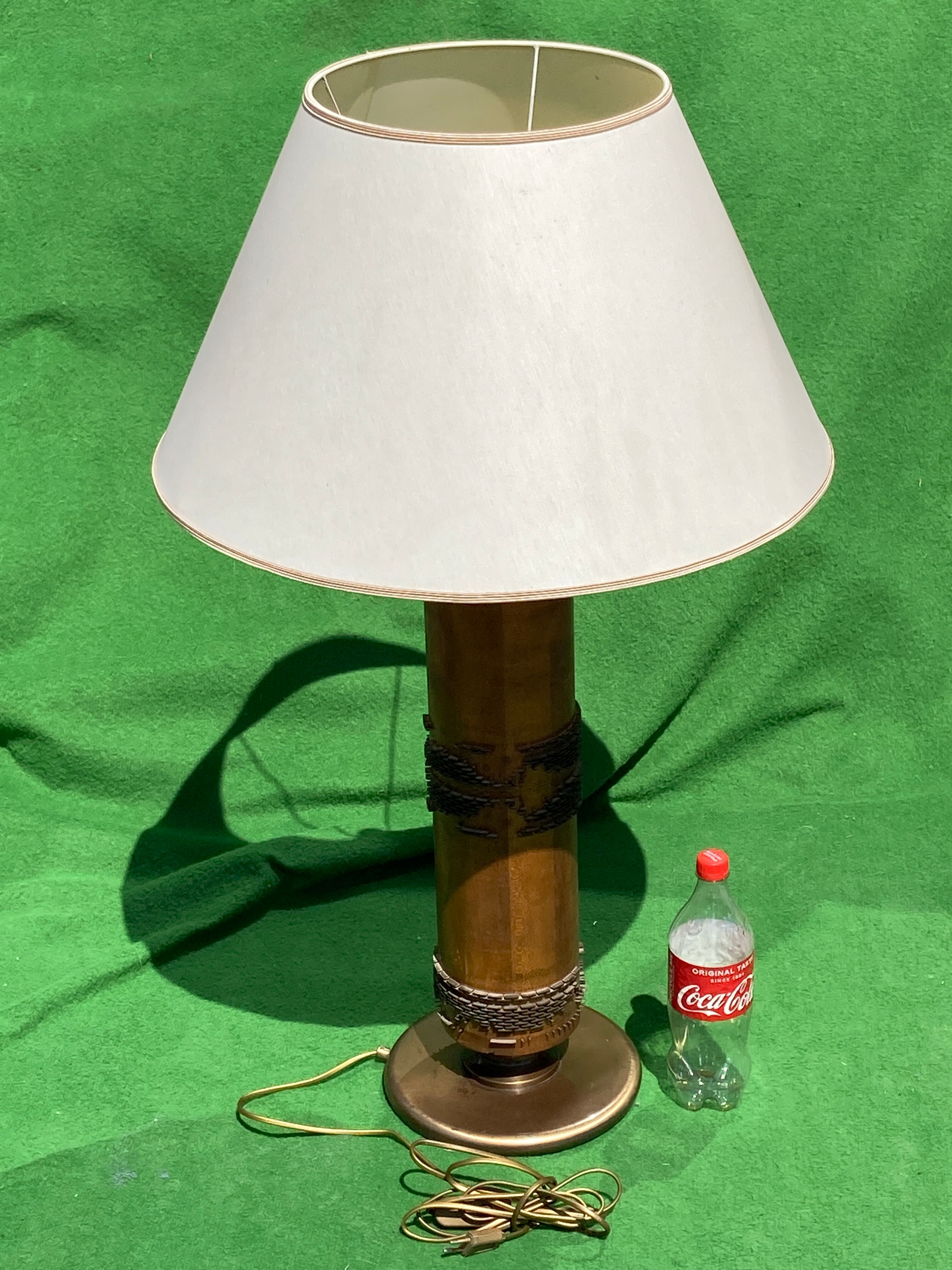 Antique wallpaper print roller lamp