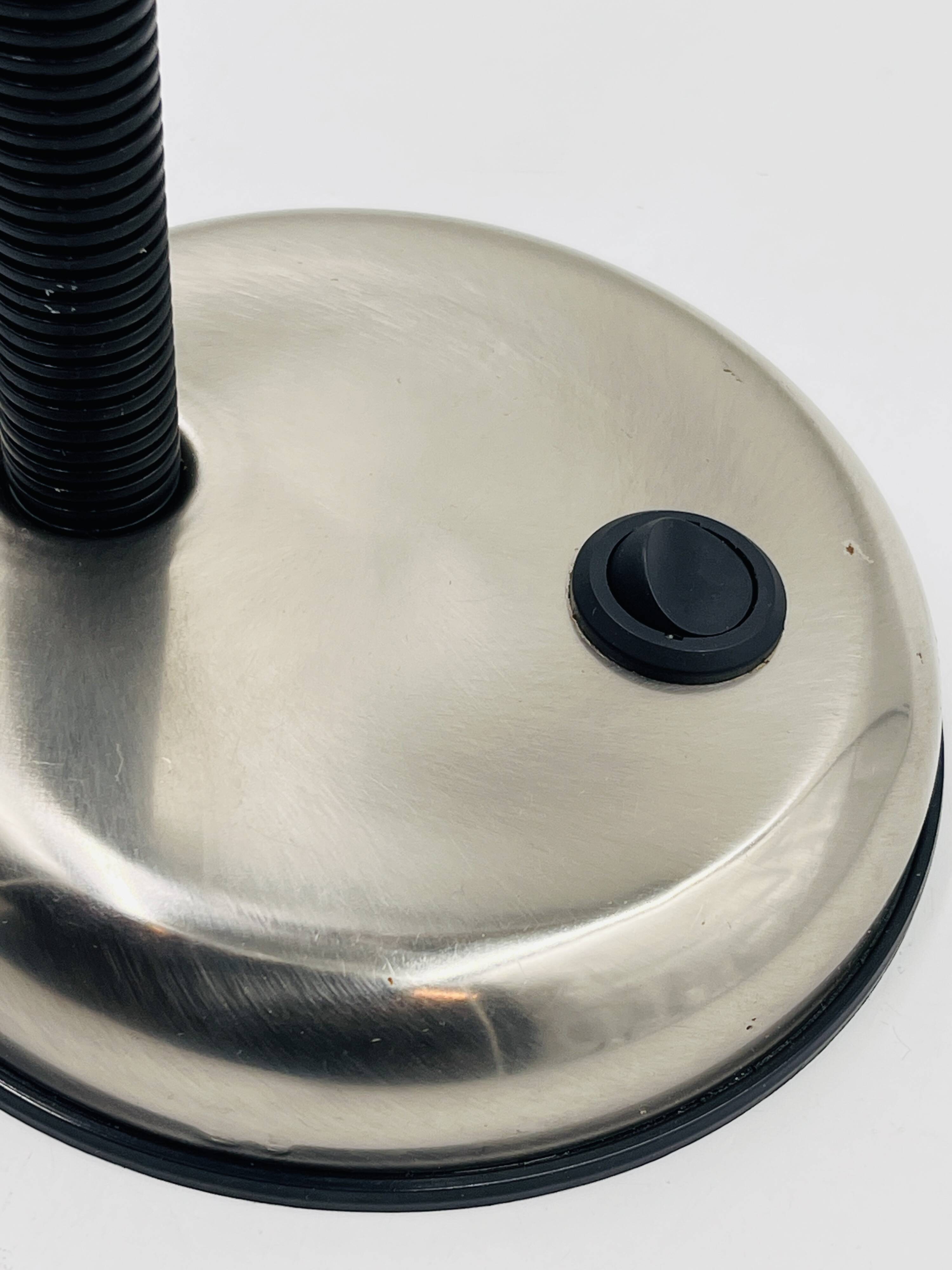 Brushed stainless steel lamp from the 90s