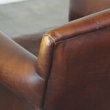 Cleanly finished sheepskin armchair made of sheepskin