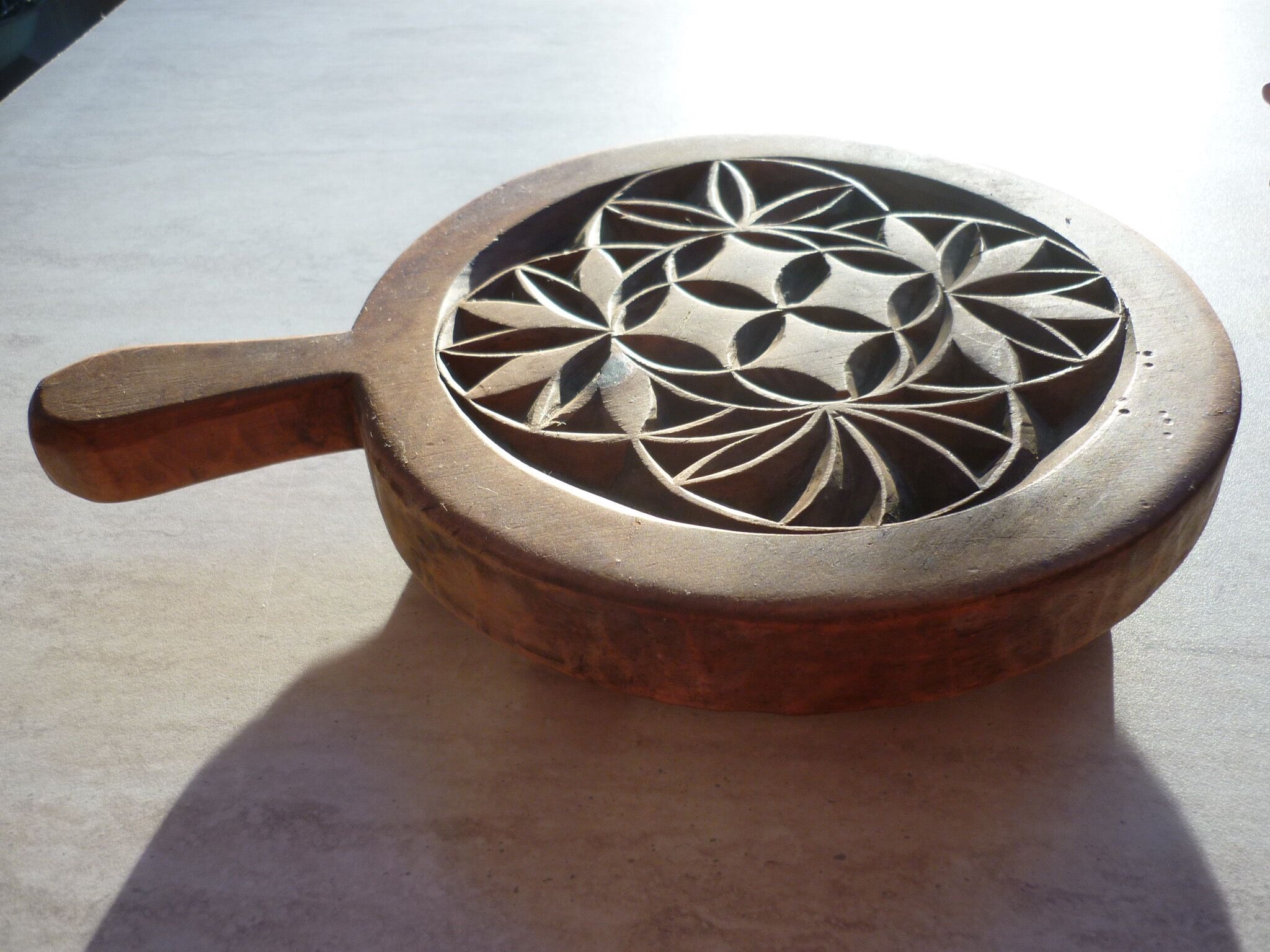 Carved wooden underside