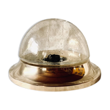 Vintage ceiling light in brass and bubbled glass