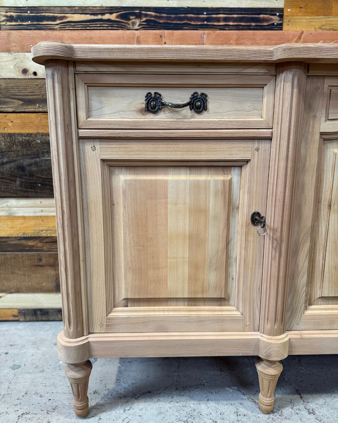 Aero-sanded cherry wood enfilade