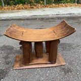 Ashanti African stool from Ivory Coast, carved from solid wood
