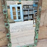Old Art Deco mirror in Burmese teak