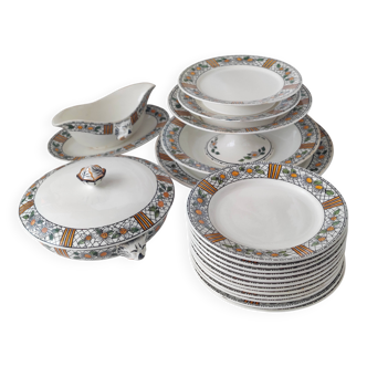 HBCM Creil Montereau service, Élisabeth Art Deco model.