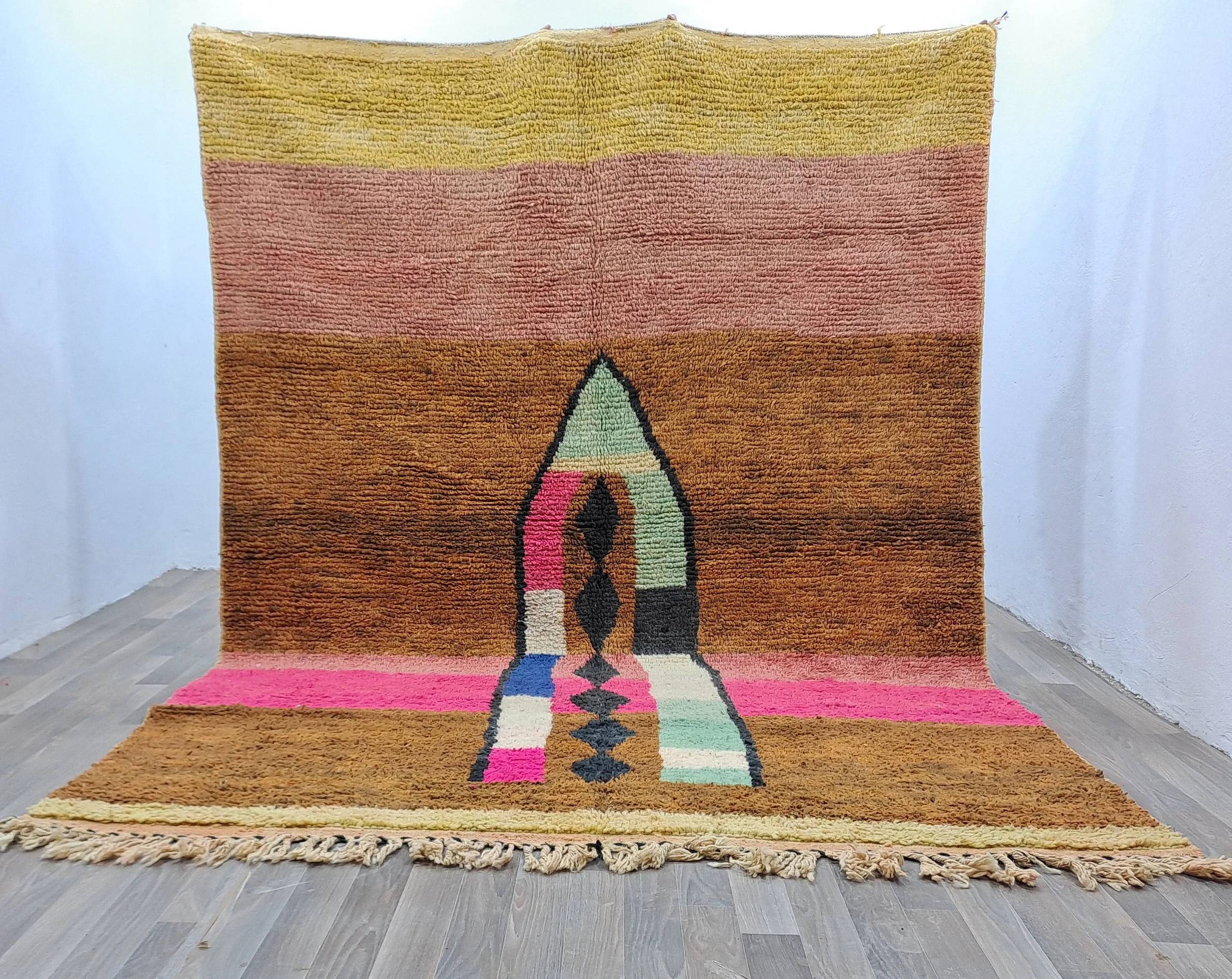 Traditional Berber rug in natural wool 3x2 m