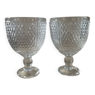 Pair of molded glass vases