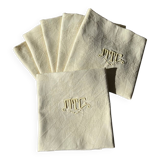 Lot of 6 old monogrammed table napkins