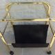 Vintage gilded metal magazine door with glass top and two compartments