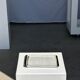 Trio of small rectangular serving dishes white and black Indonesian ceramic 21x16