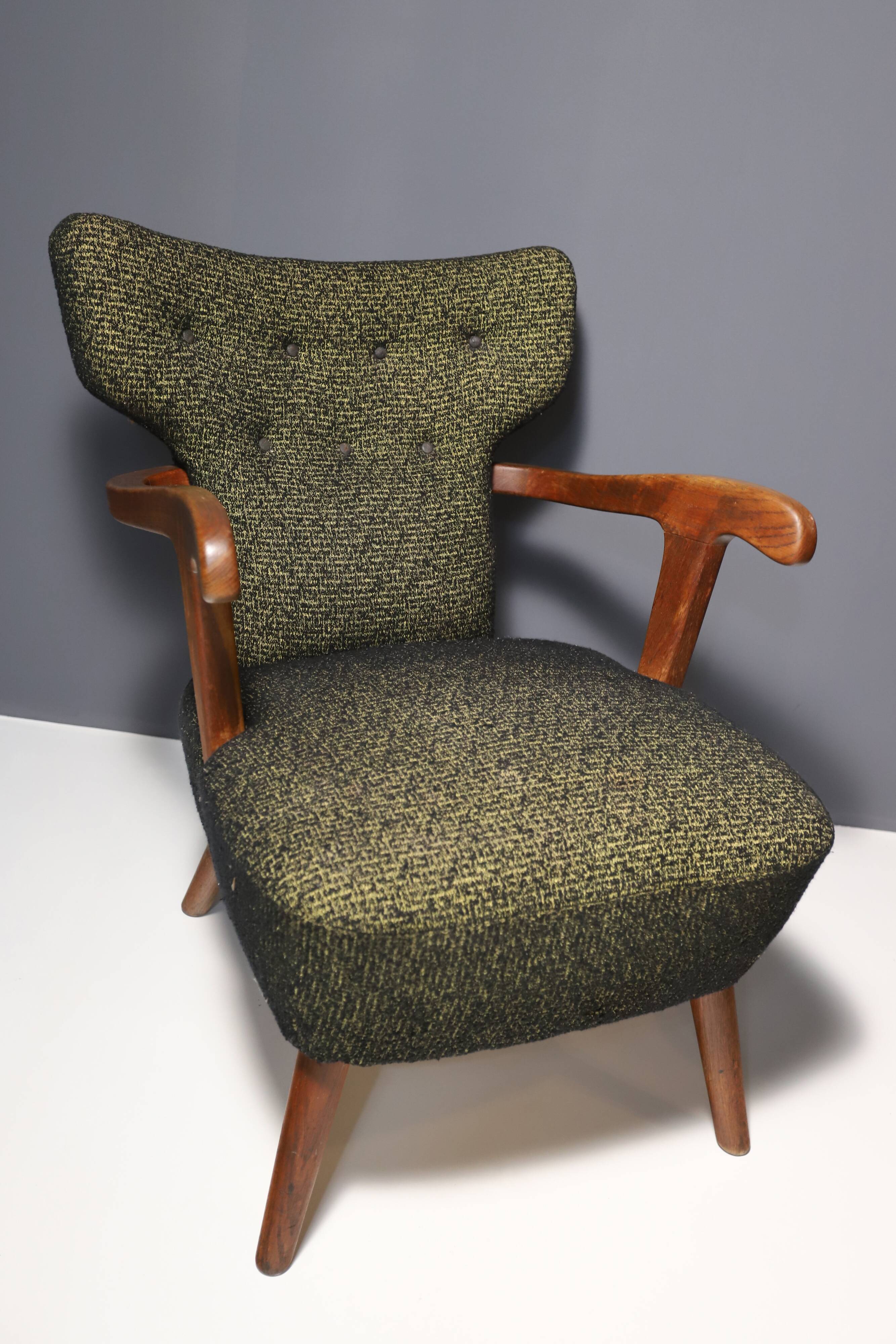 Pair of mid century wingback armchairs, Czechoslovakia, circa 1940´s