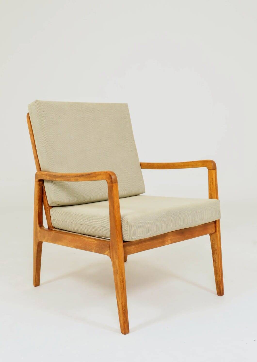 Mid Century Armchair Pastel Olive Cordury Cushion, 1980s