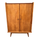 Vintage wardrobe with 2 doors and compass legs, made of oak plywood