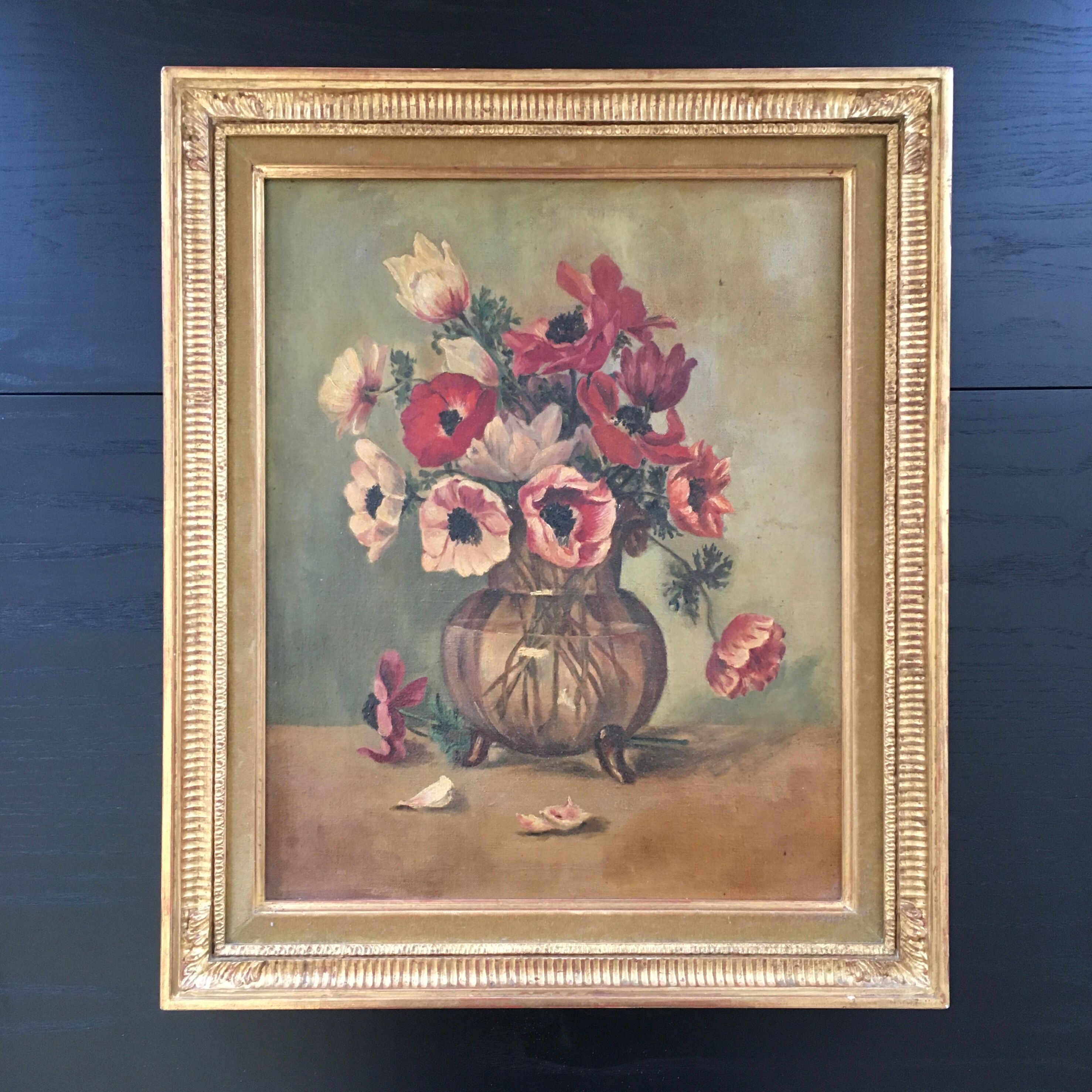 Old bouquet of anemones