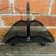 Vintage Black Perforated Sheet Metal Log Holder for Old Fireplace #D6