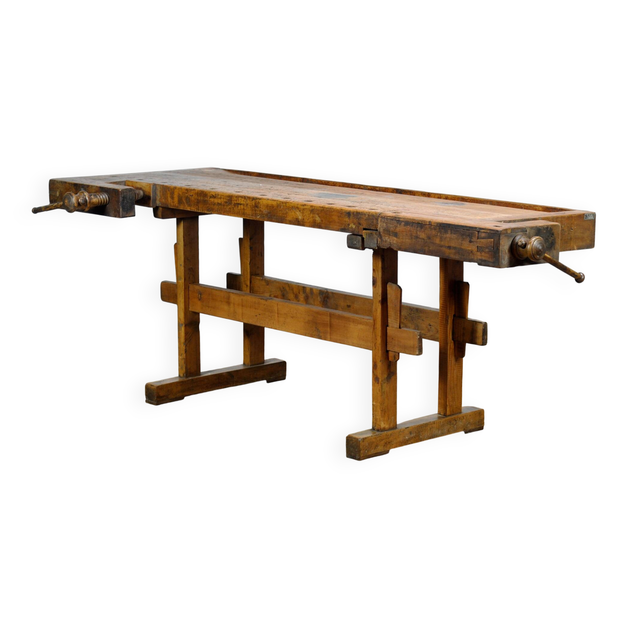 Établi de menuisier en chêne, vers 1920
