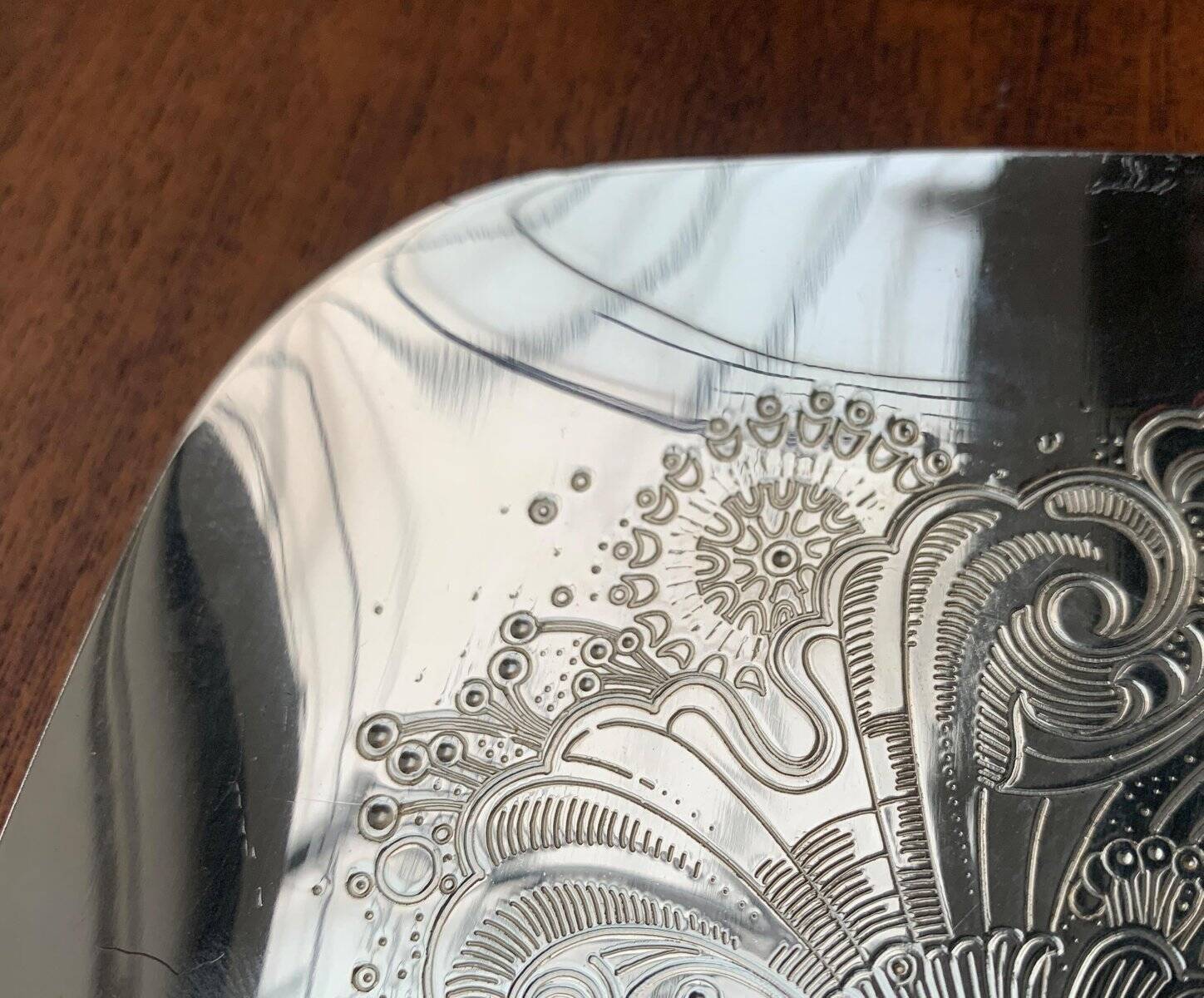 Vintage German floral metal plate by WMF