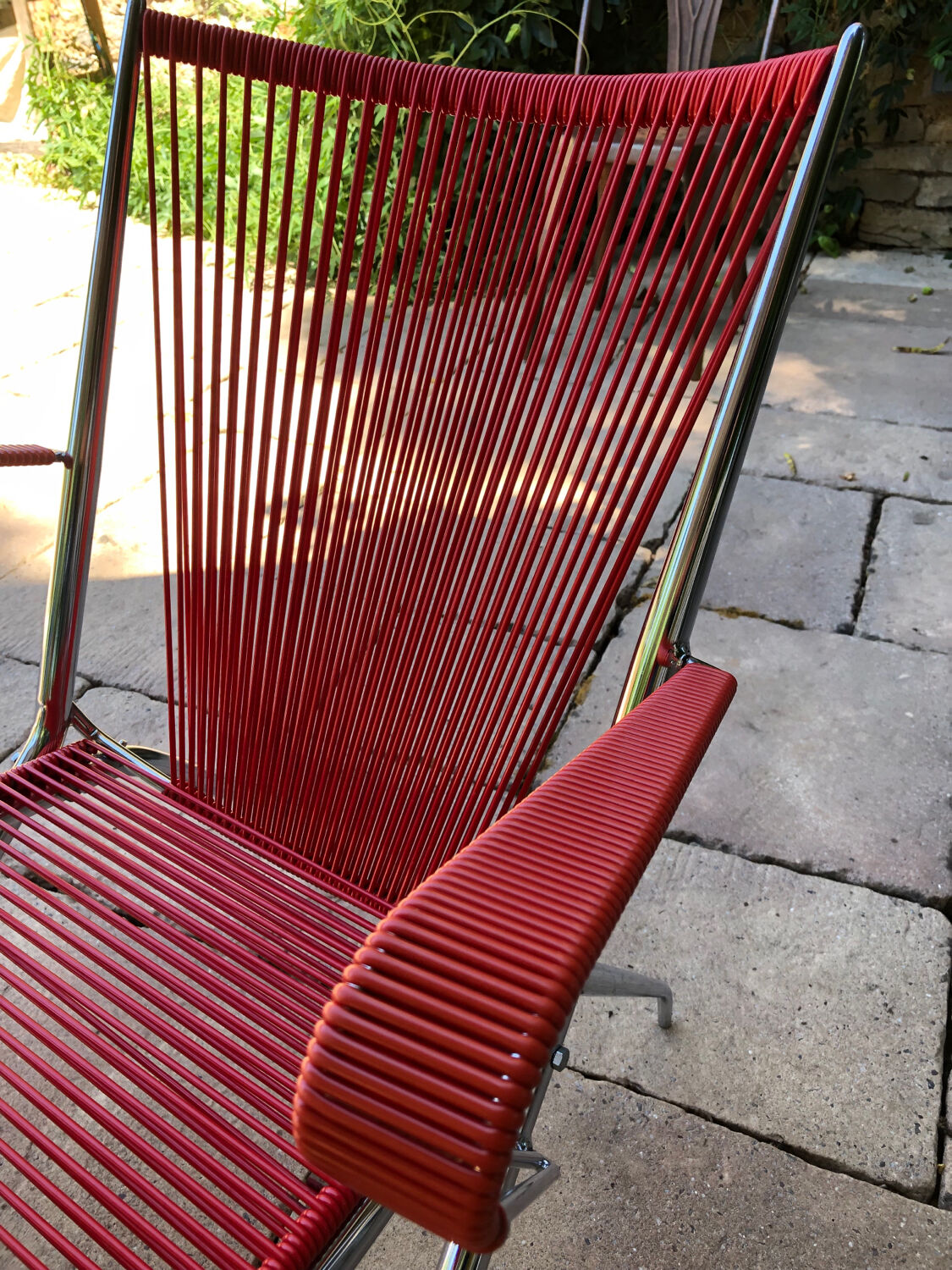 Scoubidou and chrome armchair 1970