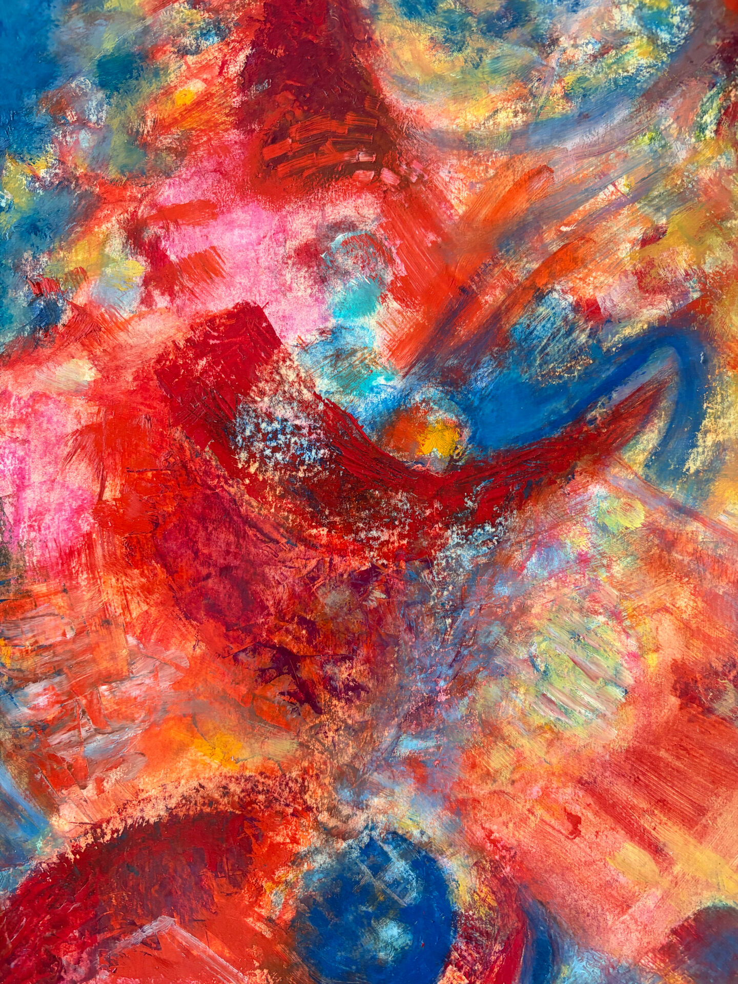 Abstract - The Samurai, oil on wood panel signed 1989