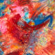 Abstract - The Samurai, oil on wood panel signed 1989