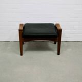 Vintage teak & leather stool arne wahl iversen