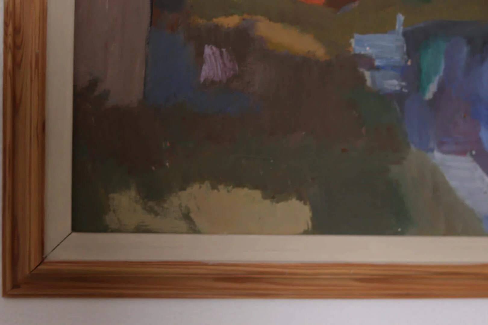 Original Swedish Oil on Panel – “House and Stream” by Pelle Nilsson, Dated