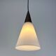 Suspended light fixture in frosted glass and wood by Philips 1950