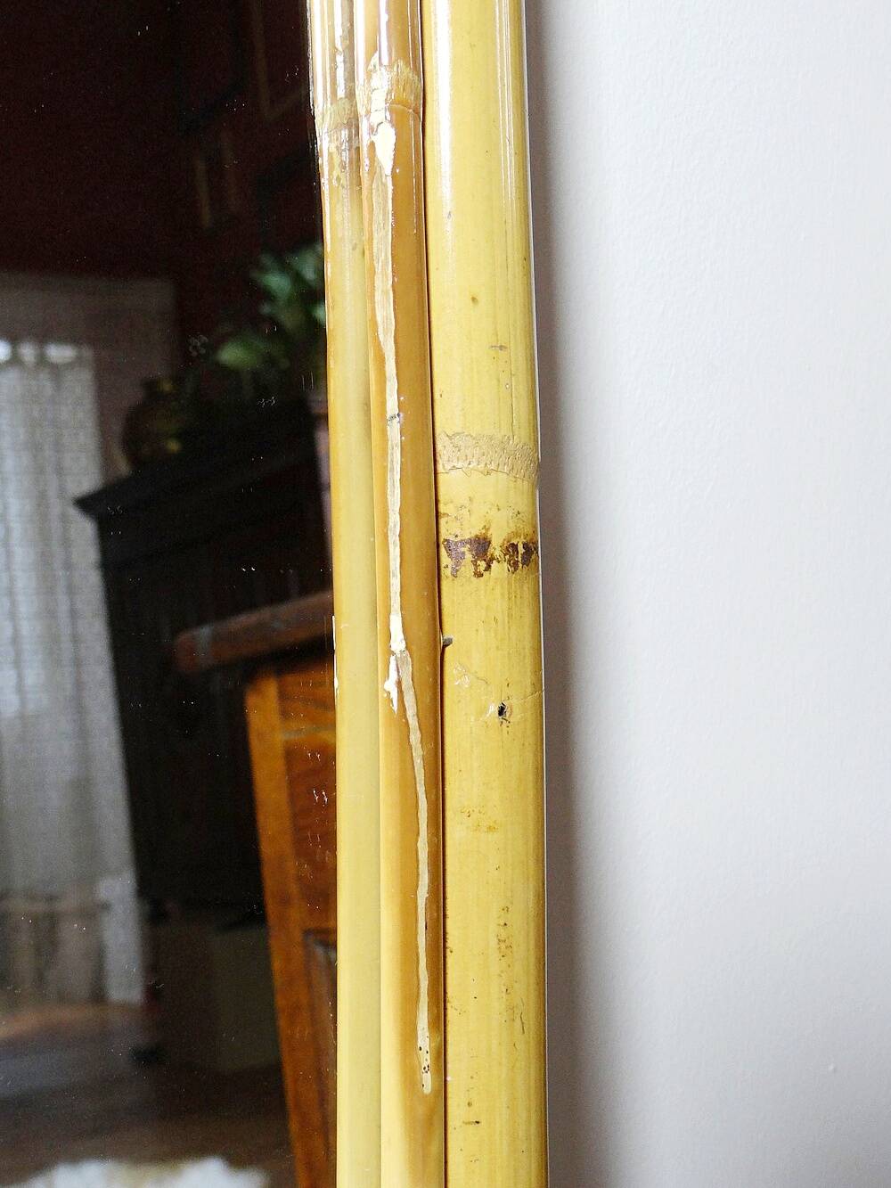 Large bamboo arch wall mirror, Italian, Riviera style, 1950s-60s.